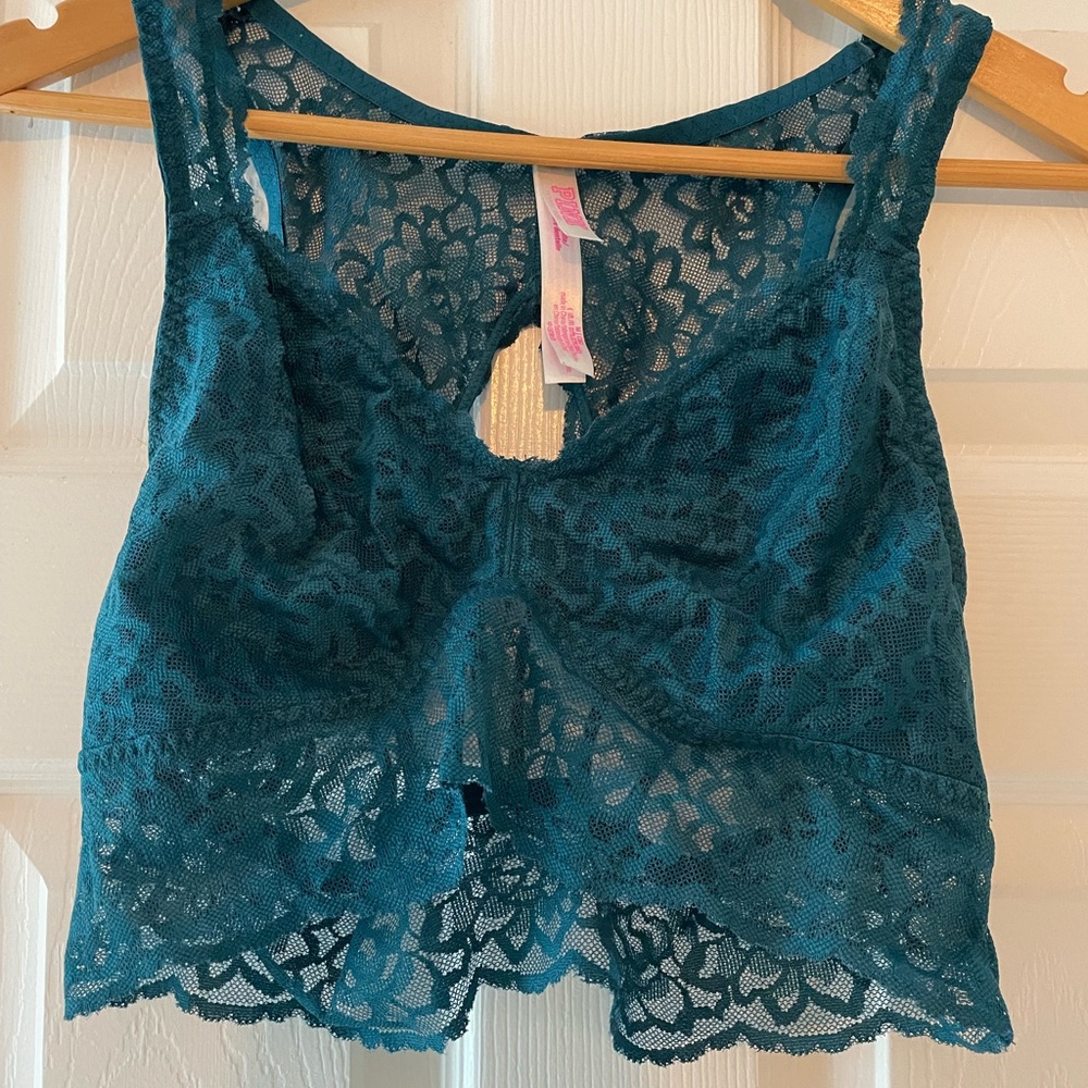 PINK Teal Lace Bralette